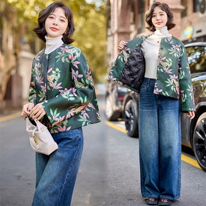 水衣源2668款新中式短款提花轻款早春羽绒服女图片
