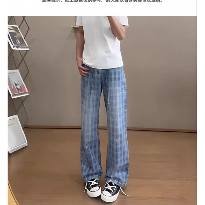 现货!港风新款2025潮流百搭直筒宽松大码牛仔裤松紧腰NZ6158-P40，男装牛仔裤，星座1103-2