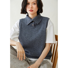 时尚高领羊绒马甲女款简约百搭显瘦无袖背心优雅气质秋冬必备单品，女装马甲，迎冬羊绒