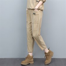 2022春季新款舒适灯芯绒休闲裤宽松显瘦百搭时尚女裤，女装休闲裤，悦见她