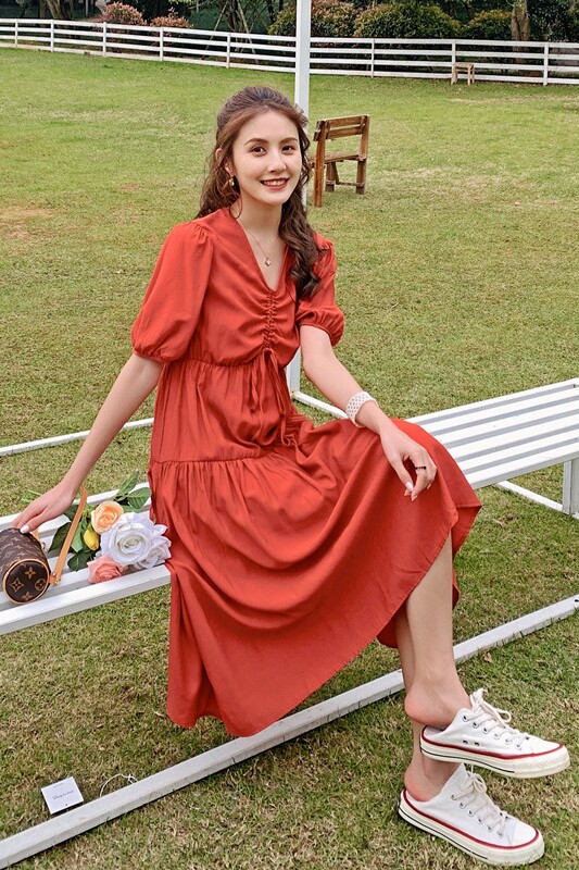 2021夏装新款红色仙女裙012-Q572，,女装连衣裙,金十上