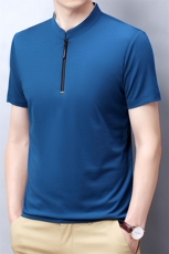 男士短袖t恤潮流休闲2023夏季新款立领拉链衣服夏天上衣，男装T恤，电商B212（原钱塘6029）