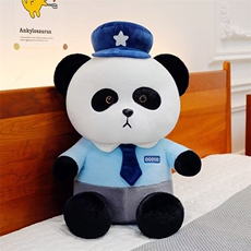 可爱警察熊猫公仔玩偶小熊制服毛绒玩具（整袋起售）