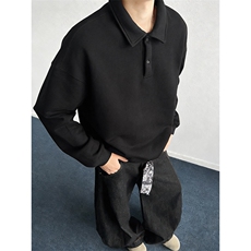 抖音得物高品质二开26春装美式高街结构设计POLO翻领卫衣外套W77，男装Polo衫，电商A486