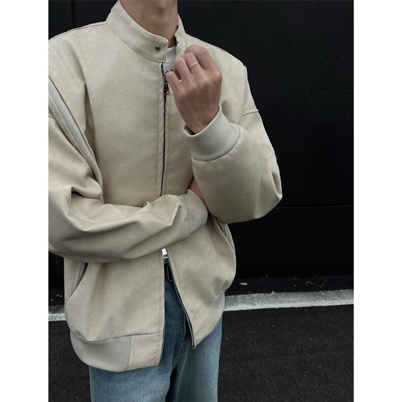 高品质设计感pu皮结构夹克外套男CP96-特p75,男装夹克,电商B371