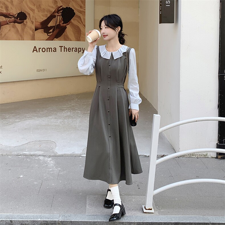 气质优雅显瘦拼接连衣裙2025年春季新款洋气小众漂亮设计感连衣裙，女装连衣裙，浙宝208