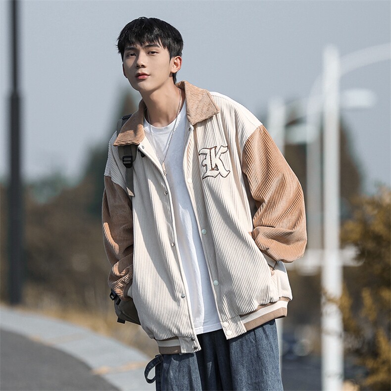 新款男百搭设计感灯芯绒面料cityboy风针织外套WT2405-P85控138,男装夹克,星座717