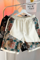 1港风大码M-5XL日系刺绣民族风潮五分裤男士中裤DK7791P45控59，男装牛仔裤，星座226-2