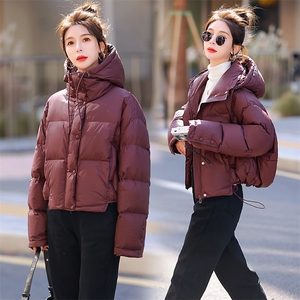 短款羽绒服女冬季2023新款时尚洋气小个子面包服白鸭绒外套现货!图片