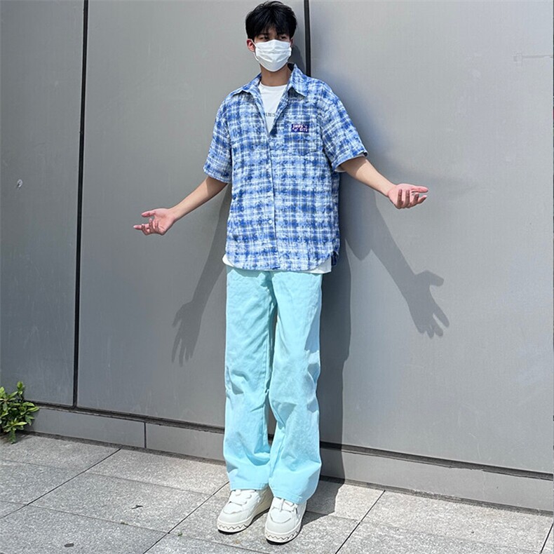 25年春季水洗高街vibe直筒宽松阔腿五色牛仔裤NZ2310-P55控78,男装牛仔裤,星座1002-1