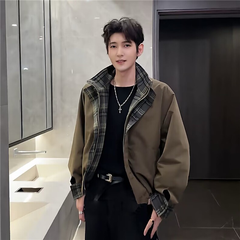 现货龙叨叨美式宽松假两件立领加厚保暖棉服MY175/P105,男装棉衣,星座205-3