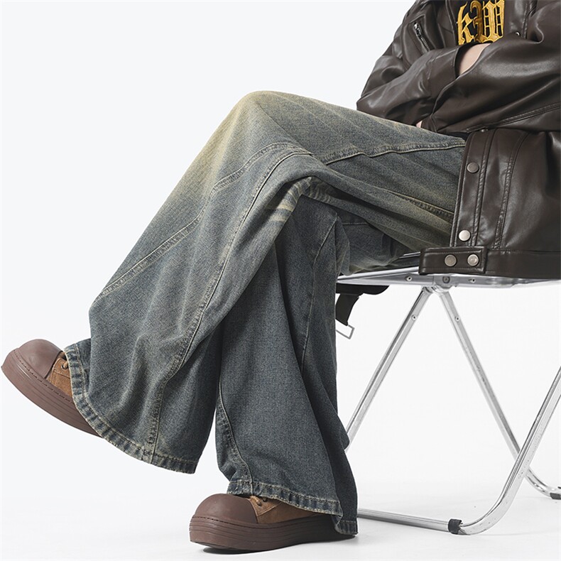 美式高街牛仔裤男潮牌个性宽松休闲裤N3085-P55，男装休闲裤，电商D202