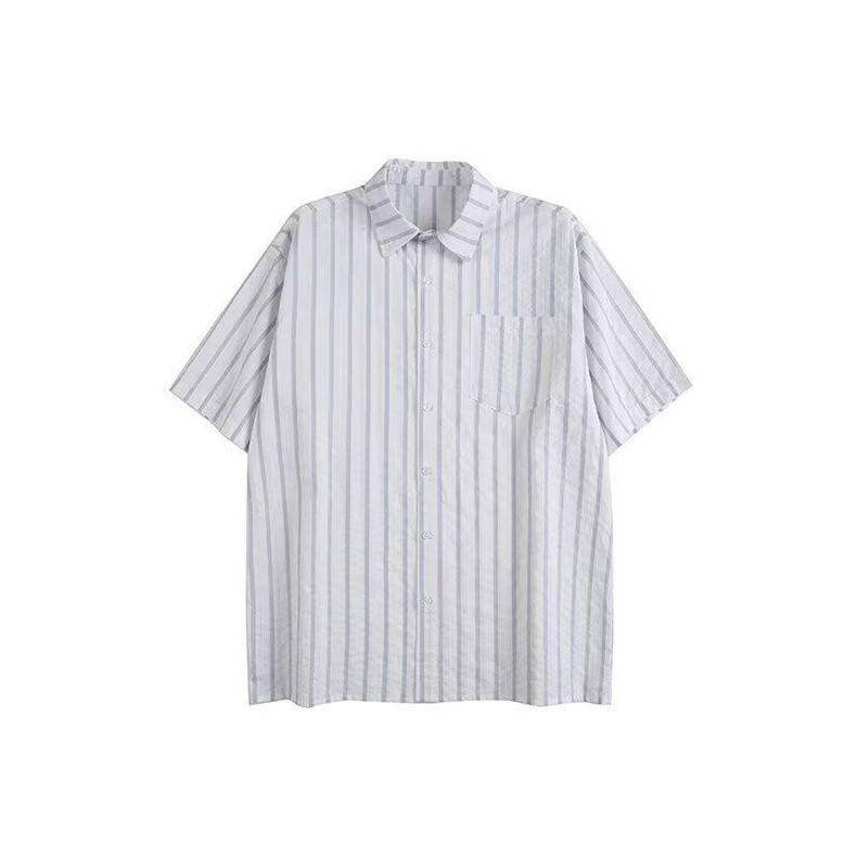 CP1199-P32条纹短袖衬衫男日系复古少年感衬衣夏季新款衬衣,男装T恤,电商B323A