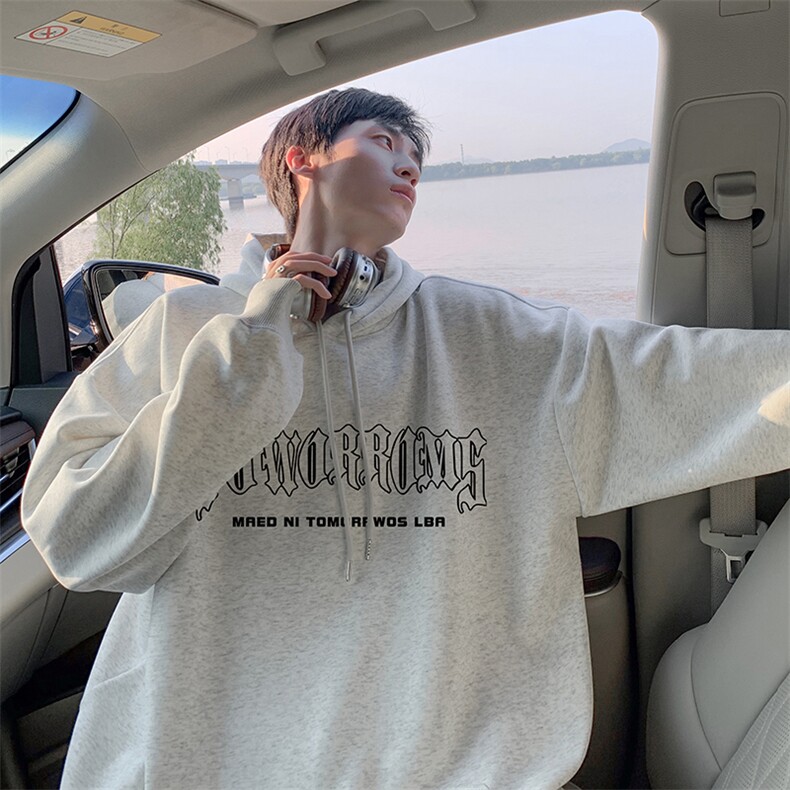 抖音得物供货可提供视频秋冬重磅美式宽松连帽卫衣DL2084，男装卫衣，电商A486