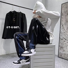 泼墨扎染高级感牛仔裤男高街美式hiphop欧美炸街裤子N1320-p48，男装牛仔裤，星座1008