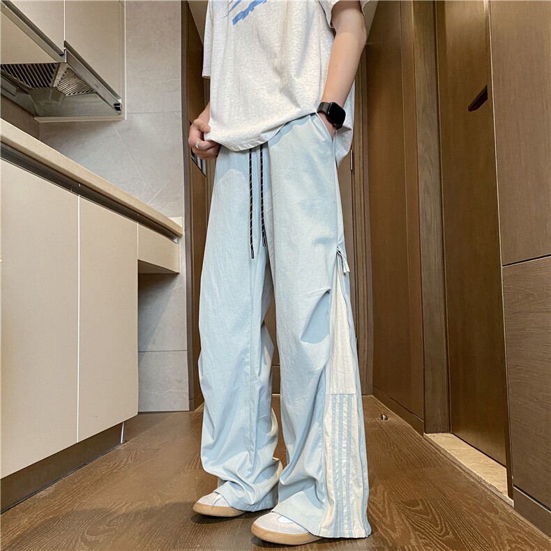 2026夏季新款美式三条杠拉链设计感速干裤B315-K25422-特p35控68,男装休闲裤,电商B315
