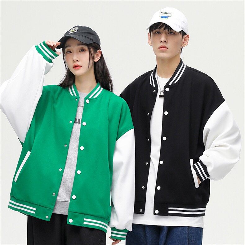 春秋季棒球服外套新款ins潮情侣学生休闲针织夹克A305-DF32-P75,男装夹克,电商B306