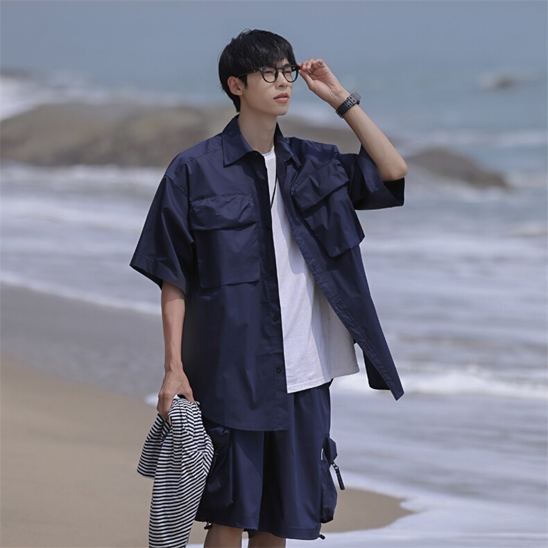 2025夏季CITYBOY户外机能风短袖衬衫可与2303K短裤作为一套卖,男装牛仔裤,星座112A
