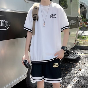 夏季t恤套装两件套潮男一套衣服潮牌休闲运动短袖短裤 T1361-P30图片