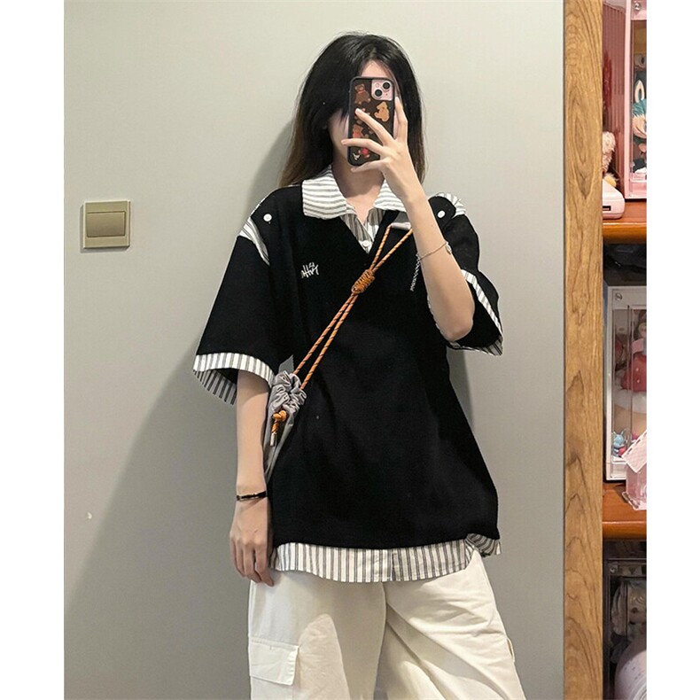 假两件套T恤男女拼接设计感XZ610A-TB262-T批35,男装T恤,星座610A