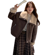 当季新款洋气翻领皮毛一体2C229-86206-1-P265-K435，女装短外套，2C229