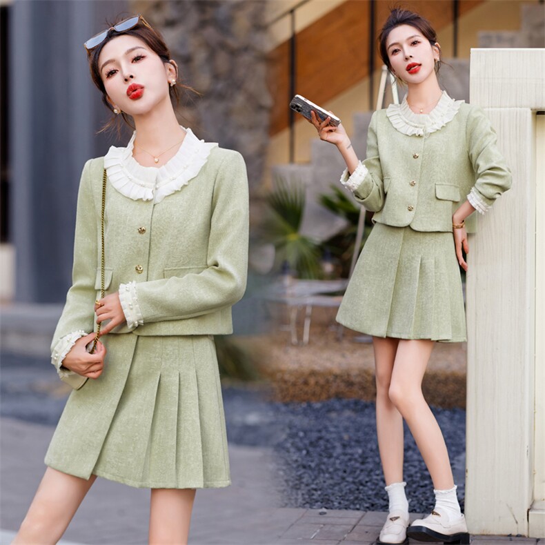 小香风套装2025新款爆款高级感女春秋小个子可盐可甜时尚套装裙，女装套装/套裙，霓裳依族