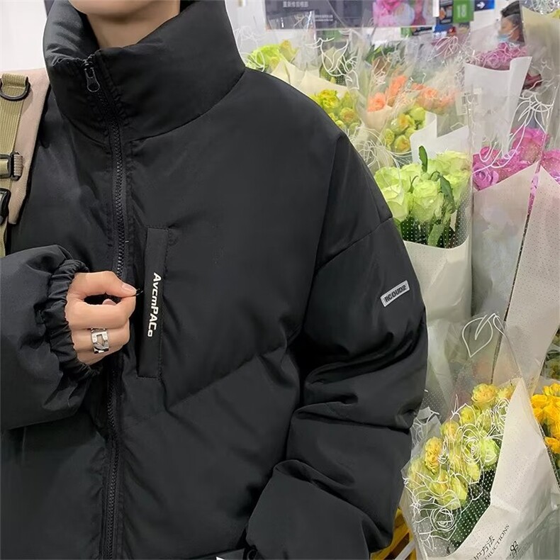 美式复古棉服外套男冬季新款宽松立领面包服潮牌羽绒棉衣M8023图片
