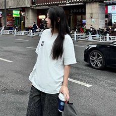 万针全刺绣工艺抖音得物高品质260克重磅纯棉双纱美式高街短袖T恤，男装T恤，电商A486