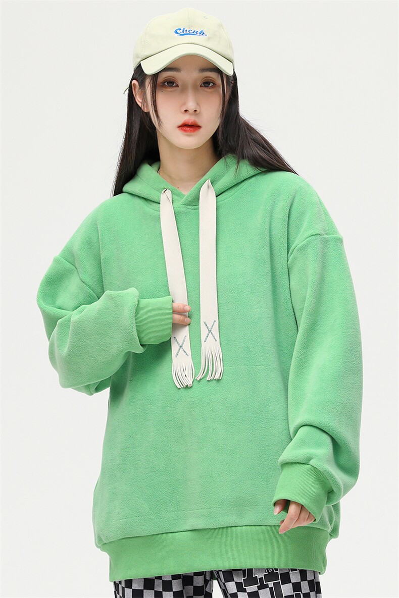奥粒绒外套基础纯色休闲百搭连帽抽绳卫衣男女同款EY-3663-P85,女装短外套,电商B306