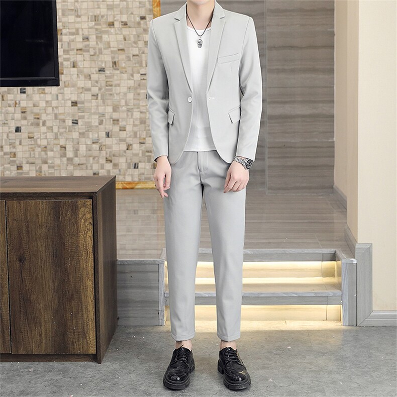 T2201-P1302025秋季时尚男士纯色西服西裤两件套装,男装西服,星座507A（原星座306B-2）