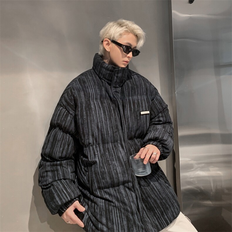 W8211 P125 控168 灯芯绒扎染宽松休闲棉衣棉服图片