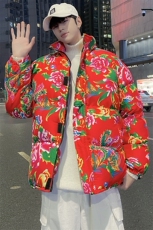 Y99风民族特色东北大花外套加厚保暖防寒大码牡丹农村演出服，男装棉衣，星座115A(原星座507）