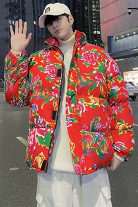 Y99风民族特色东北大花外套加厚保暖防寒大码牡丹农村演出服图片