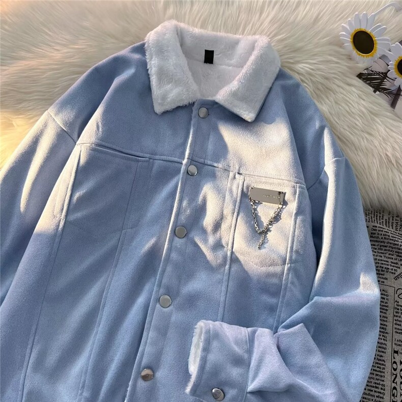 秋冬新款男女装ins潮加绒加厚服情侣外套麂皮绒Q802P75,男装夹克,星座1116-2
