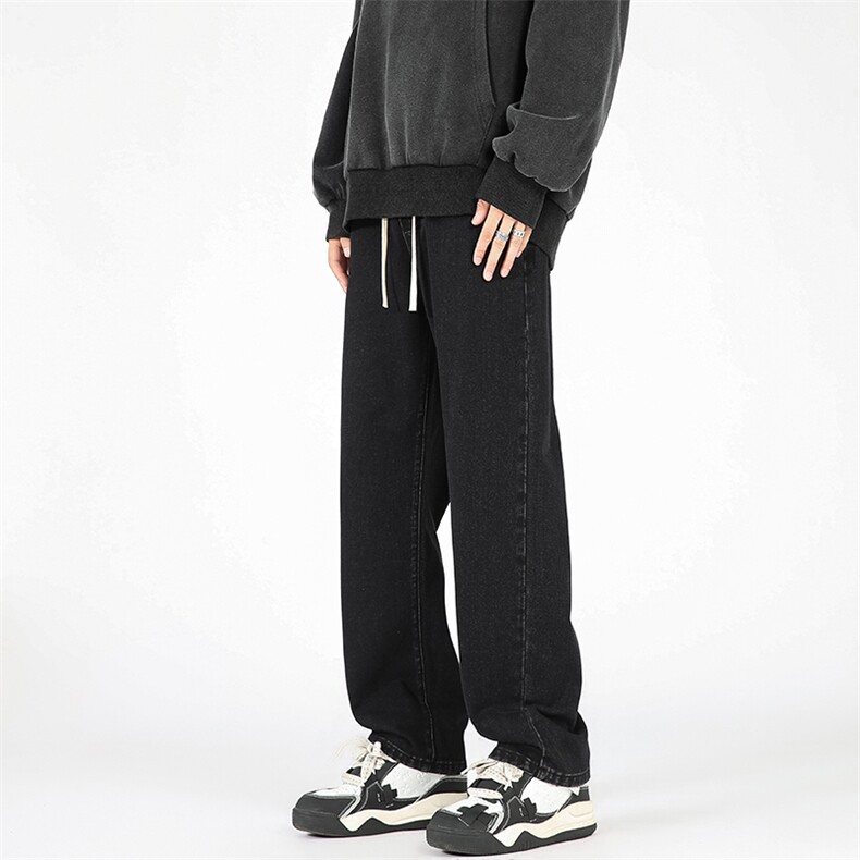 牛仔裤男款美式复古宽松直筒水洗做旧休闲裤子A080-9291-P35控68,男装牛仔裤,电商A080