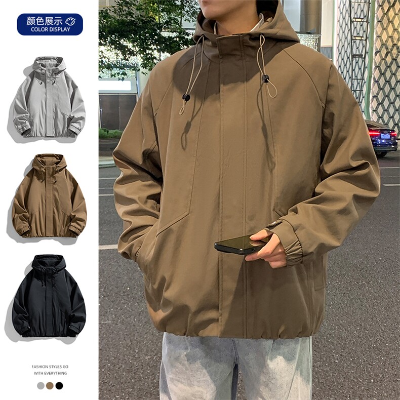 外套男春秋新款男士冲锋衣宽松休闲美式工装夹克JK02638-P73,男装夹克,星座308B-2