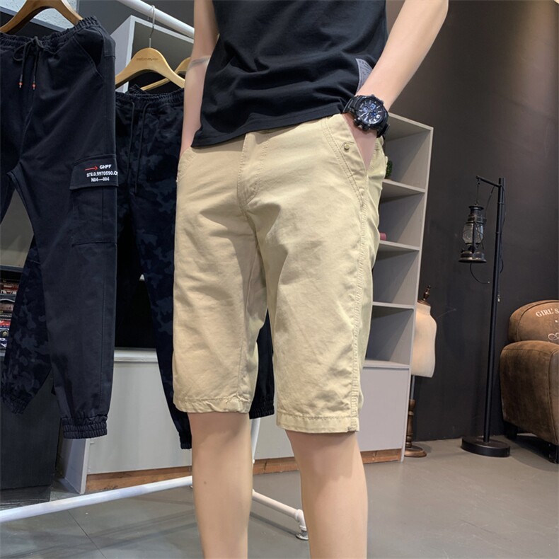 夏季薄款纯工装短裤百搭休闲七分马裤潮牌ins中裤G2818P40图片