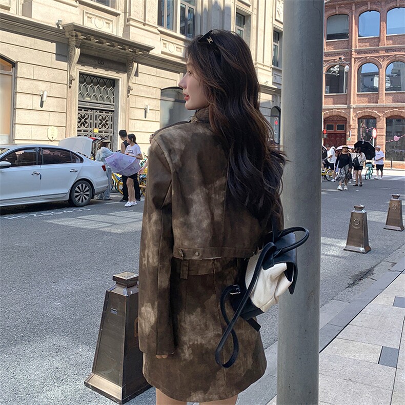 2025春款现货  机车皮衣+半身裙两件套装2C090-1237-P165-K248图片