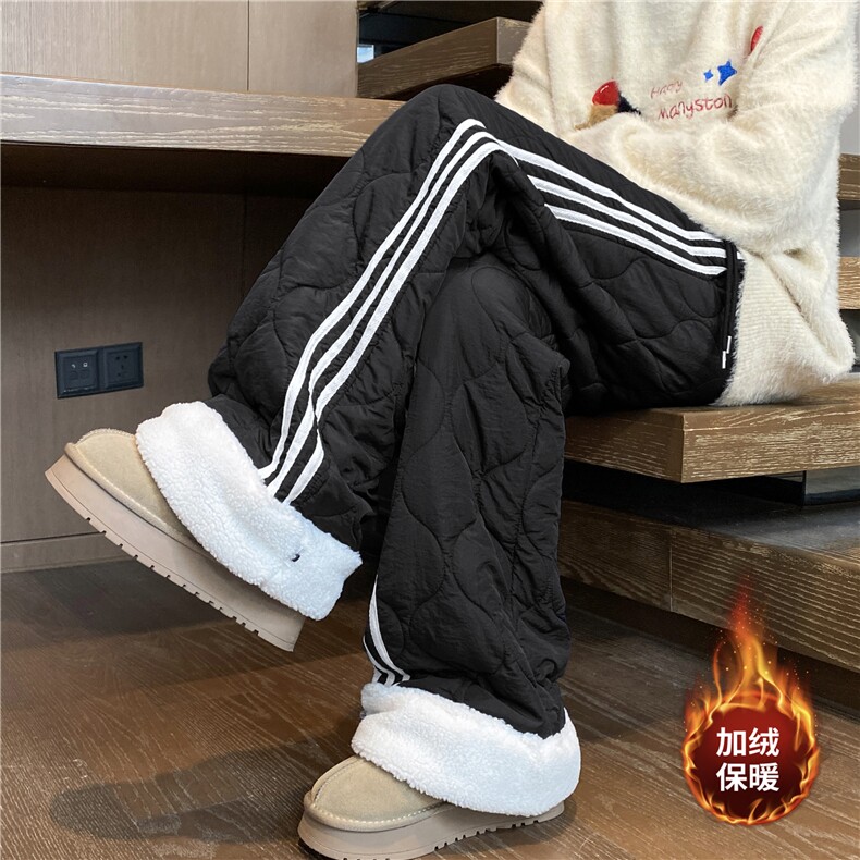 美式冬季新款条纹葫芦格设计加绒外穿棉裤B315-K25905JR-p65控89,男装棉裤,电商B315