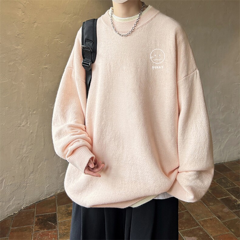 控78假两件毛衣男大码加绒针织衫男毛线衣M80072-P55加绒P70,男装针织衫/毛衣,电商A040