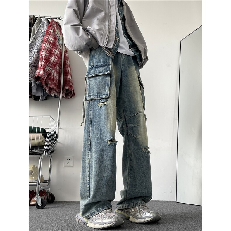 高街街头hiphop潮流设计工装牛仔裤百搭休闲裤N027-P55,男装牛仔裤,星座308B-2
