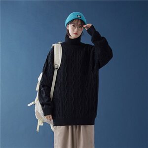 2020新品韩版宽松男女秋冬日系高领休闲时尚百搭毛衣潮ins图片