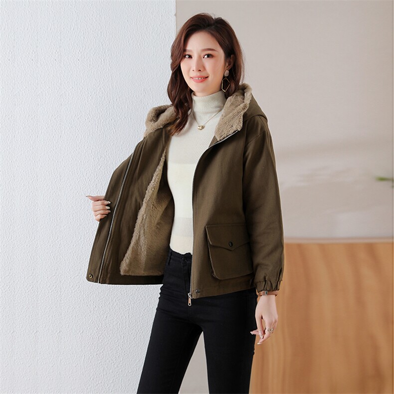 2023新款断款小棉袄派克服加绒加厚754-1款,女装棉衣/棉服,秋牧寒烟