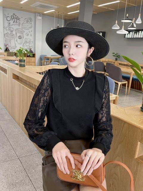 袖子提花针织小衫，其它，米娜·丹怡