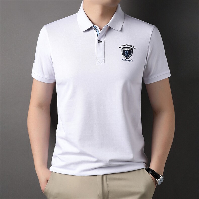 夏季新款保罗衬衫领衣服Polo衫中年男士短袖T恤刺绣翻领半袖体恤,男装T恤,电商B212（原钱塘6029）