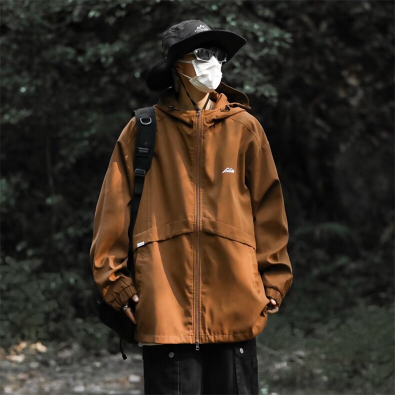 潮牌情侣冲锋衣外套连帽飞行夹克情侣装户外登山服1283-P60,男装夹克,星座910-5