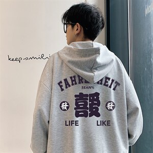 KS21256-P38 连帽开衫卫衣男运动外套大码班服图片