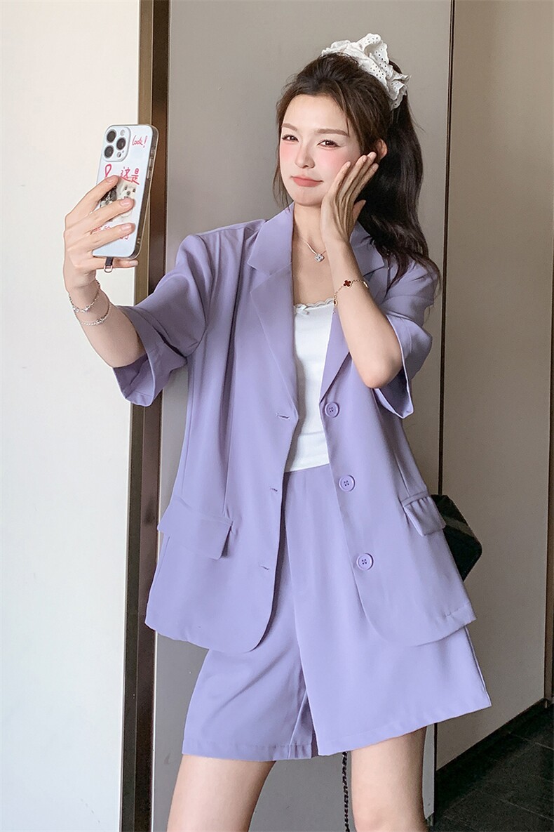 西装套装女设计感小众2025年新款韩版宽松休闲洋气西服短裤两件套,女装套装/套裙,2C206
