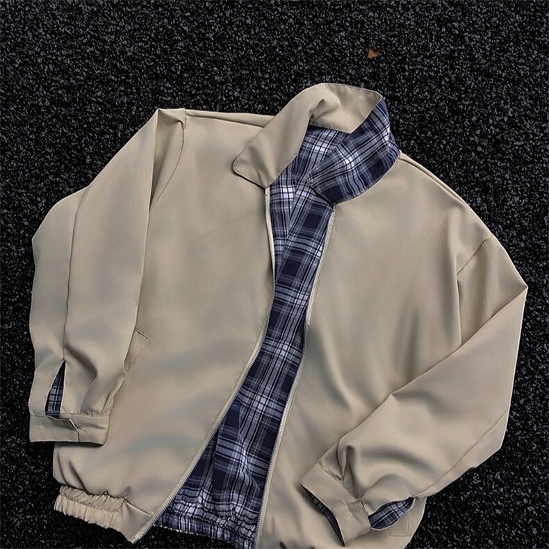 正反两穿小香风外套男痞帅高级感vintage夹克美式棒球服W5933-P72,男装夹克,星座412-3