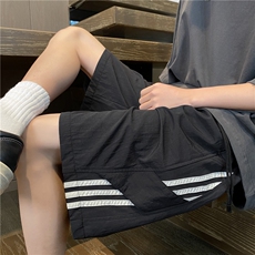 抖音品质夏季新款美式条纹宽松休闲五分裤B315-K25791-特p25控48，男装休闲裤，电商B315